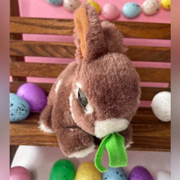 Vtg Easter Parade Plush Bunny Rabbit Brown White Realistic 7” Y2K - Picture 2 of 6